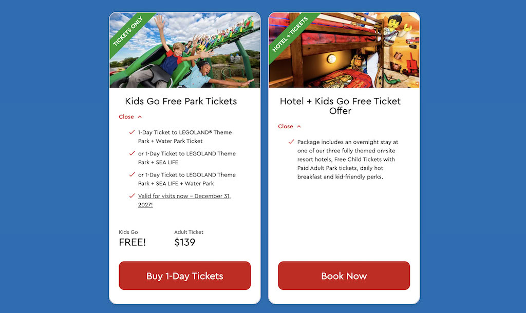 Legoland Kids Go Free